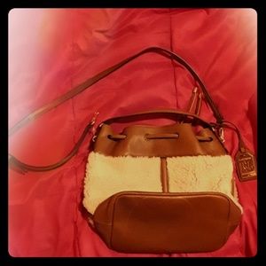 Ralph Lauren leather and shearling purse